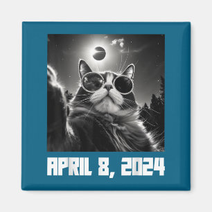 Lustiges Shirt Totale Sonnenfinsternis Katze Selfi Magnet