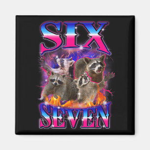 Lustiges Six Seven 67 Meme 67 Waschbär Meme Bootle Magnet