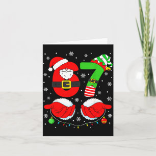Lustiges Six Seven 67 Meme 6 7 Elf Santa Weihnacht Karte