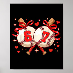 Lustiges Six Seven 67 Meme Baseball Poster