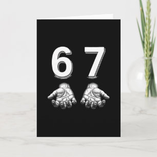 Lustiges Six Seven 67 Meme Gen Alpha Slang Hände Karte