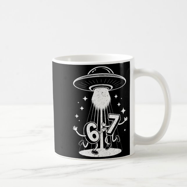 Lustiges Six Seven 67 Meme Internet Meme Ufo Gen A Kaffeetasse (Rechts)