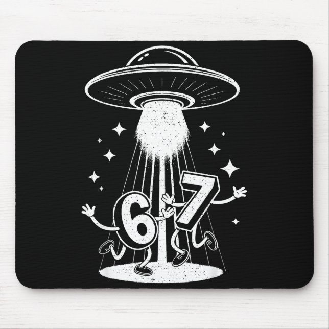 Lustiges Six Seven 67 Meme Internet Meme Ufo Gen A Mousepad (Vorne)
