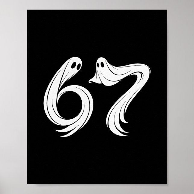 Lustiges Six Seven 6 7 Meme 67 Design Geist Hallow Poster (Vorne)
