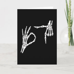 Lustiges Six Seven 6 7 Meme 67 Skelett Hand Hallow Karte