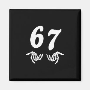 Lustiges Six Seven 6 7 Meme 67 Skelett Hand Hallow Magnet