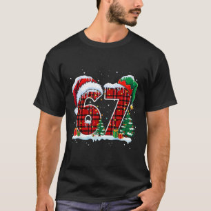 Lustiges Six Seven 6 7 Meme 67 Weihnachten Rot Kar T-Shirt