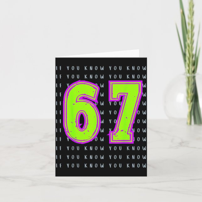 Lustiges Six Seven 6 7 Meme Design  Karte (Vorderseite)