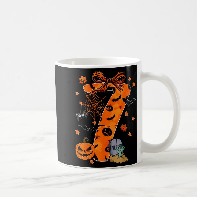 Lustiges Six Seven 6 7 Meme Design Paare Halloween Kaffeetasse (Rechts)