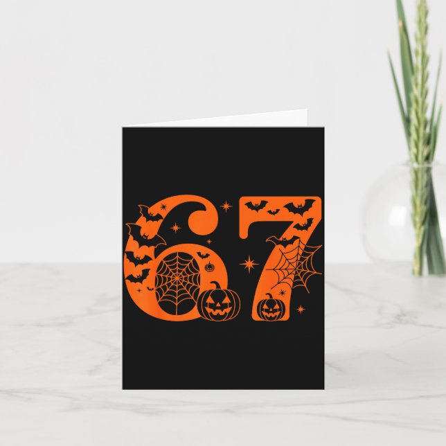 Lustiges Six Seven 6 7 Meme Design Paare Halloween Karte (Vorderseite)