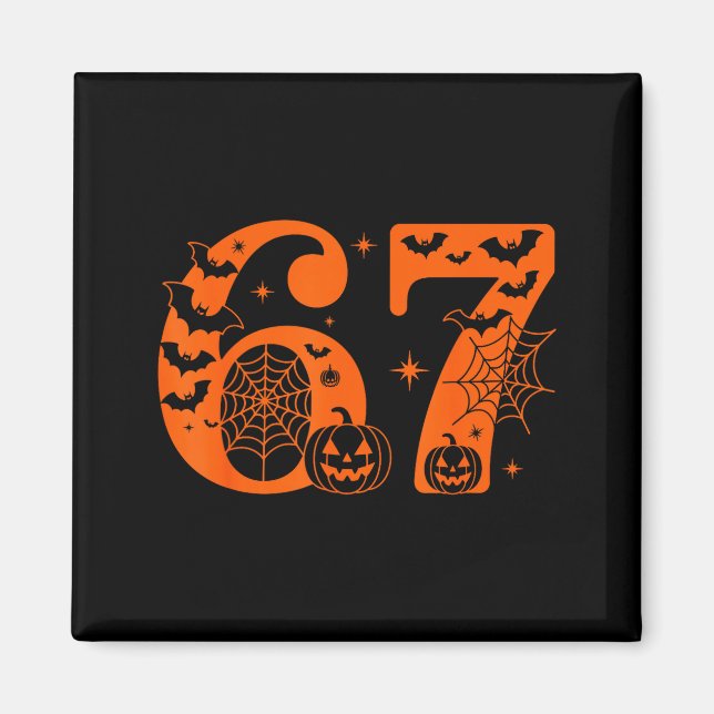 Lustiges Six Seven 6 7 Meme Design Paare Halloween Magnet (Vorne)