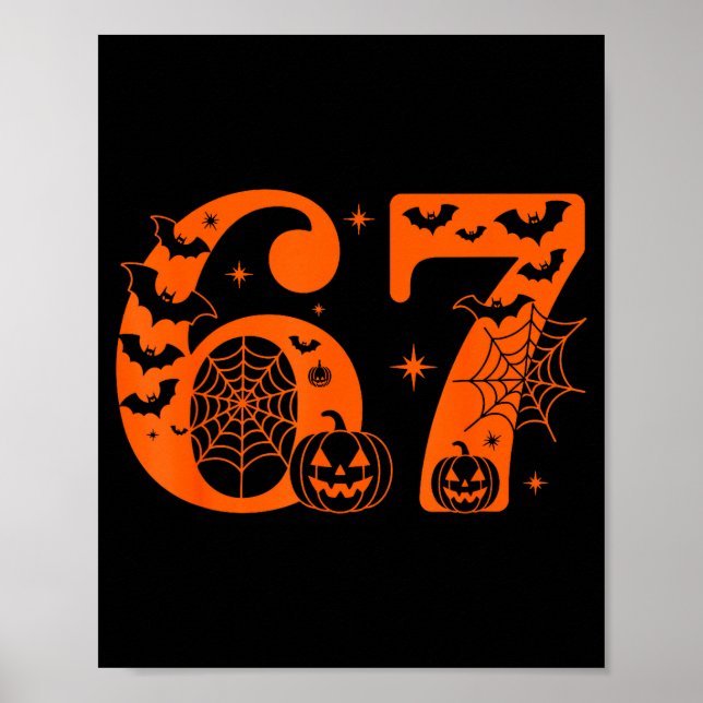 Lustiges Six Seven 6 7 Meme Design Paare Halloween Poster (Vorne)