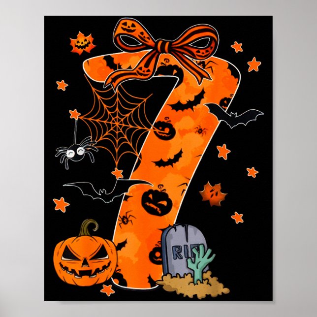 Lustiges Six Seven 6 7 Meme Design Paare Halloween Poster (Vorne)