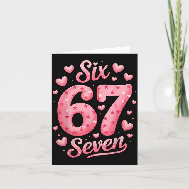 Lustiges Six Seven 6 7 Meme für Männer Frauen Kind Karte (Vorderseite)
