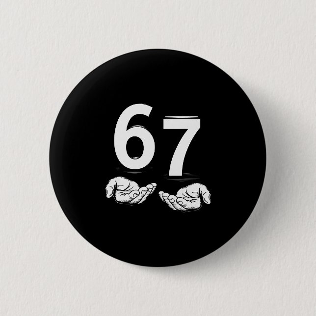 Lustiges Six Seven 6 7 Meme Gen Alpha Slang 6 7 Hä Button (Vorderseite)