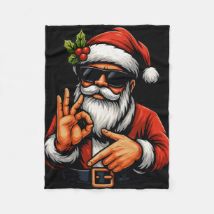 Lustiges Six Seven 6 7 Meme Santa Weihnachts-Shirt Fleecedecke
