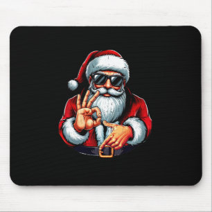 Lustiges Six Seven 6 7 Meme Santa Weihnachts-Shirt Mousepad