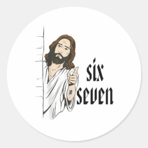Lustiges Six Seven Brainrot Meme 6 7 Viral Gen Z 6 Runder Aufkleber