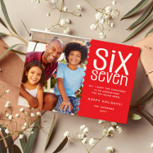 Lustiges SIX-SEVEN Familienfoto Weihnachten