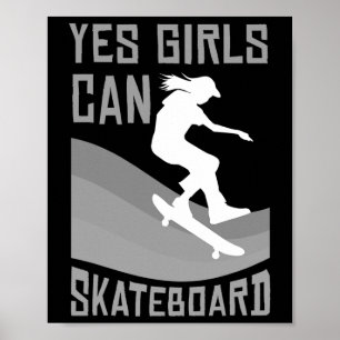 Lustiges Skateboard-Geschenk für Mädchen, Kinder-S Poster