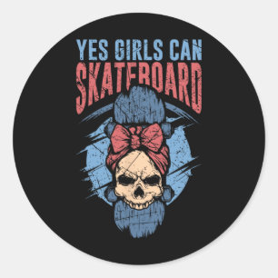 Lustiges Skateboard-Geschenk für Mädchen, Kinder-S Runder Aufkleber