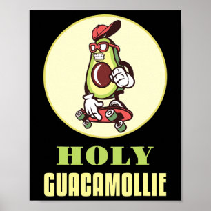 Lustiges Skateboarding Avocado Cooler Skater Skate Poster