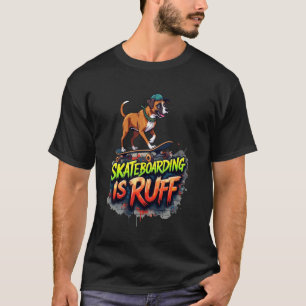 Lustiges Skateboarding-Geschenk für Boxer-Hundebes T-Shirt