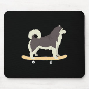 Lustiges Skateboarding Sibirisches Husky-Hund-Gesc Mousepad