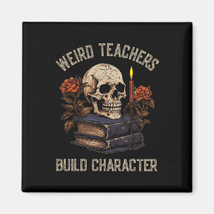 Lustiges Skelett Buch Floraler Totenkopf Halloween Magnet