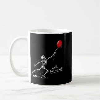 Lustiges Skelett, das mit dem Ballon desaster lief Kaffeetasse