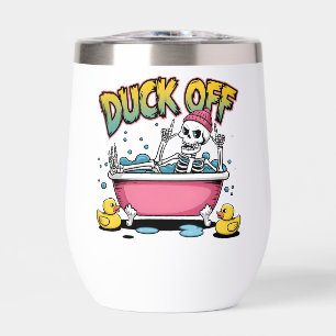 Lustiges Skelett-Design "Duck Off" - 61161 gerahmt