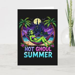 Lustiges Skelett Eiscreme Heißer Ghoul Sommer Somm Karte