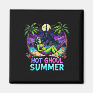 Lustiges Skelett Eiscreme Heißer Ghoul Sommer Somm Magnet
