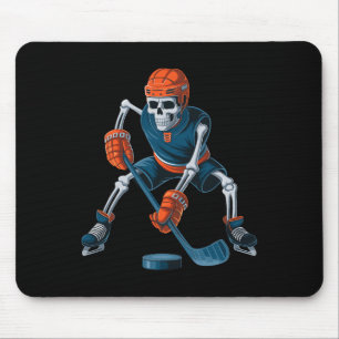 Lustiges Skelett-Eishockey-Halloween _1 Mousepad