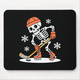 Lustiges Skelett-Eishockey-Halloween (1) Mousepad