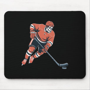 Lustiges Skelett-Eishockey-Halloween  Mousepad