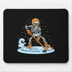 Lustiges Skelett-Eishockey-Halloween-Spooky-Spiele Mousepad