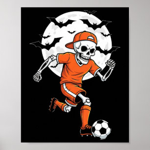 Lustiges Skelett Fußball Halloween Kostüm Jungen K Poster