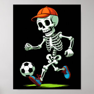 Lustiges Skelett Fußball Halloween Kostüm Männer J Poster