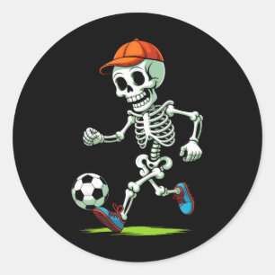 Lustiges Skelett Fußball Halloween Kostüm Männer J Runder Aufkleber