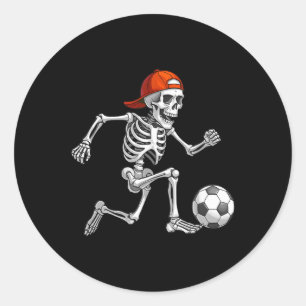 Lustiges Skelett Fußball Männer Jungen Kinder Hall Runder Aufkleber