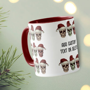 Lustiges Skelett Gruselige Stimmung Kopf Weihnacht Tasse