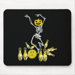 Lustiges Skelett Halloween Bowling Shirt Bowler Ge Mousepad