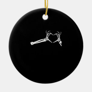 Lustiges Skelett-Herz-Hände Halloween-Kostüm Keramik Ornament