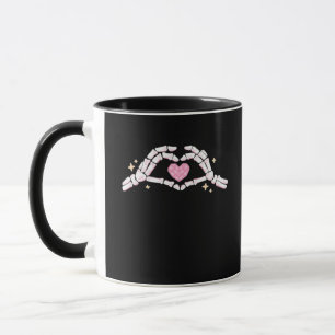 Lustiges Skelett-Herz-Hände Kreatives Flair Tasse