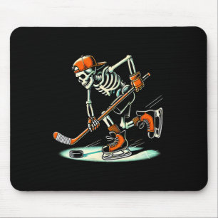 Lustiges Skelett-Hockey-Halloween für Eis-Hockey-L Mousepad