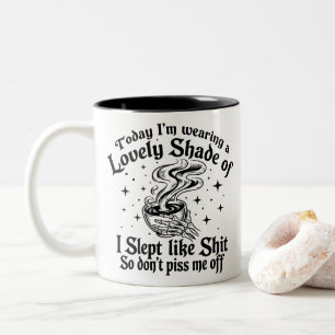 Lustiges Skelett-Kaffee-Sarkasmus-Zitat Zweifarbige Tasse