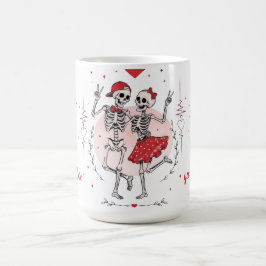 Lustiges Skelett-Paar in Liebe Kaffeetasse