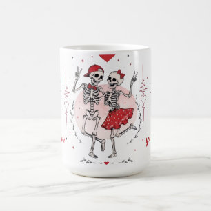 Lustiges Skelett-Paar in Liebe Kaffeetasse