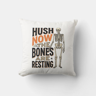 Lustiges Skelett-Shirt, Hush Now Halloween Gravur Kissen